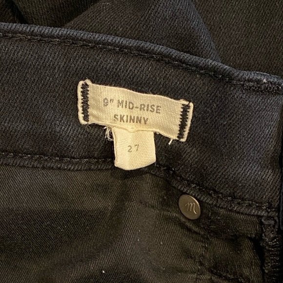 Madewell 9” mid rise skinny jeans black size 27 - Picture 4 of 5